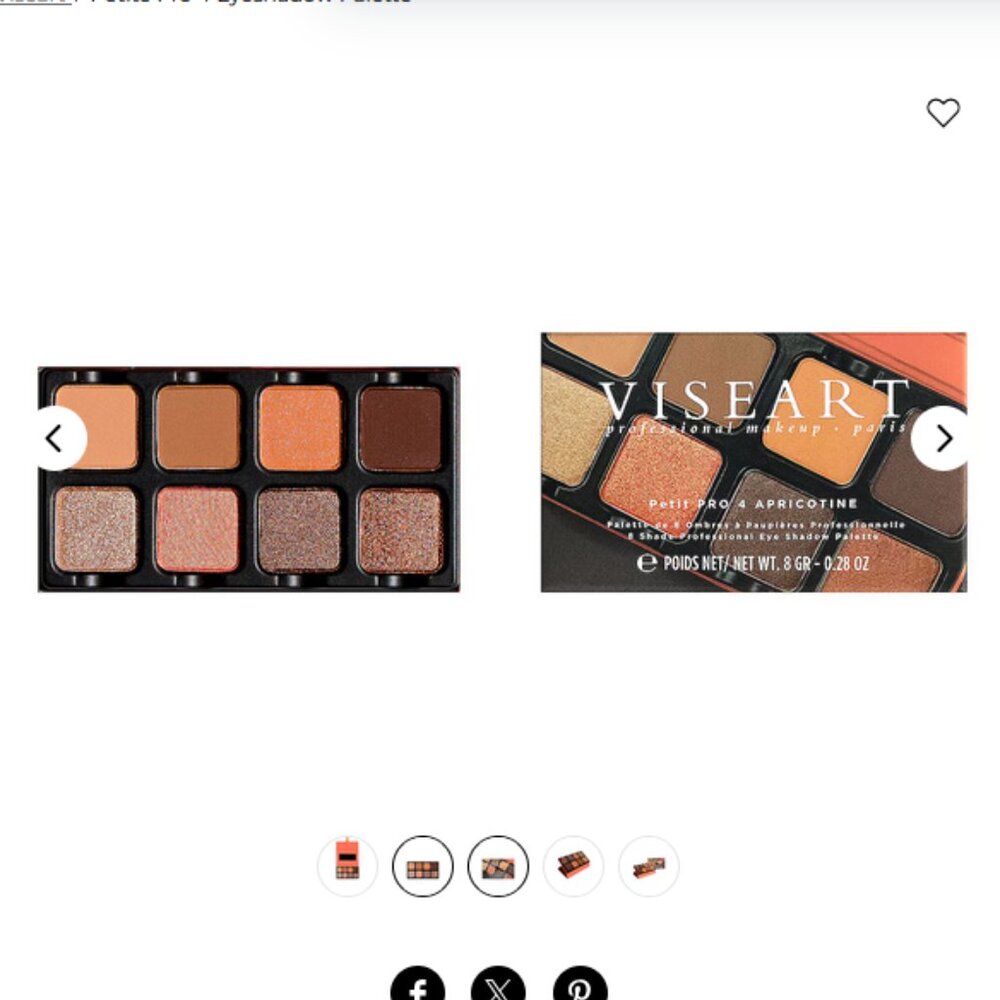 NIB - Viseart Petit Pro 4 Apricotine - Eyeshadow Palette
